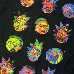 Ripple Junction Rick and Morty Small Shirt Black Long Sleeve Crewneck